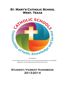 Student-Parent Handbook - St. Mary Catholic School