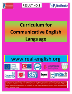 Curriculum for Communicative English Language