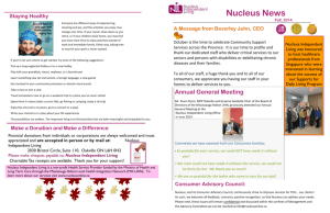 Fall 2014 Newsletter - Nucleus Independent Living