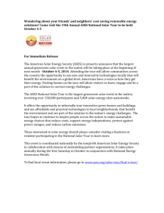 Press Release - American Solar Energy Society