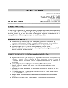 JOB RESPONSIBILITIES IN SMC Pneumatics (India) Pvt. Ltd
