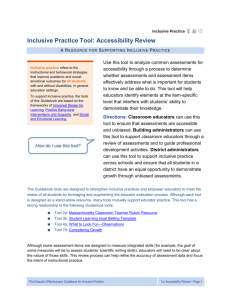 Inclusive Practice Tool: Accessibility Review