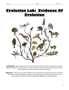 Lab 3 Evidence Of Evolution (student handout)