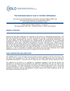 THE CONTRIBUTIONS OF LAW TO THE RIO+20 AGENDA