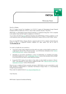 Standard FATCA Client Onboarding Package