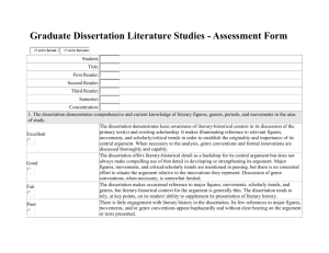 Graduate Dissertation Literature Studies - Assessment Form