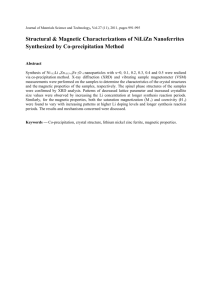 Structural & Magnetic Characterizations of NiLiZn Nanoferrites