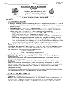 Math 8 ACC Welcome Letter 2015 - New Paltz Central School District