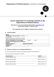 Course registration for international students