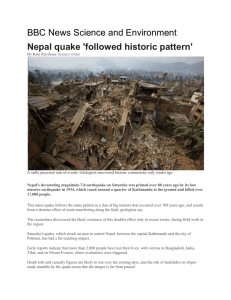 Nepal Quake, followed historic pattern