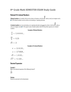 8th Grade Math SEMESTER EXAM Study Guide