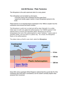 Plate Tectonic (unit 2) Exam Review