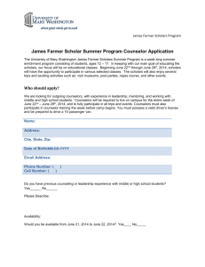 JFS Summer Counselor Application