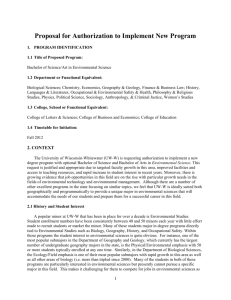 Proposal for Authorization to Implement New Program