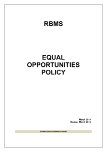 Equal Opportunities Policy - Robert Bruce Middle School
