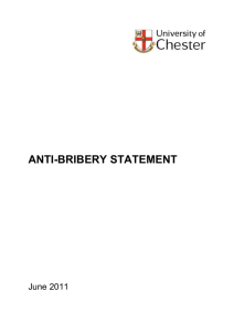 Anti-Bribery Statement - University Of Chester