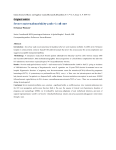 Severe maternal morbidity and critical care