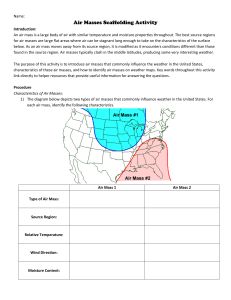 Name: Air Masses Scaffolding Activity Introduction: An air mass is a