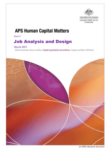 APS Human Capital Matters: Job Analysis and Design
