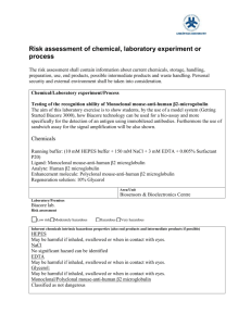 Risk assessment of chemical, laboratory experiment or process