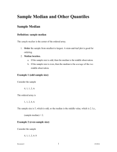 Sample Median and Other Quantiles