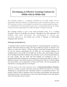 Developing an Effective Learning Contract for
