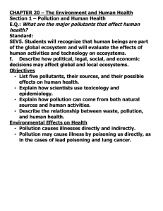 Section 1 – Pollution and Human Health