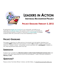 Leaders in Action Project Participants Summary