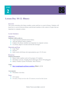 Lesson Day 10-12: Binary
