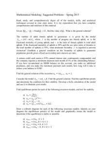 Mathematical Modeling | Suggested Problems * Fall 2007
