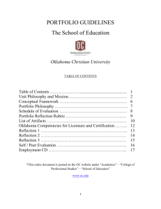 Portfolio Guidelines - Oklahoma Christian University