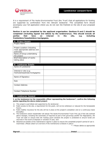 Landowner consent form It is a requirement of The Veolia