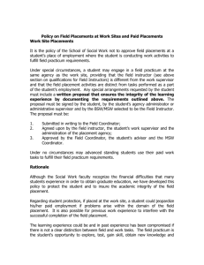 Application and guidelines for Work Site FIeld Placement – Word