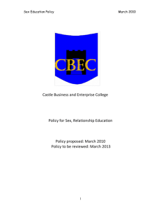 Sex Education Policy - Castle Business & Enterprise College