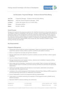 Job Description: Programme Manager – Evidence