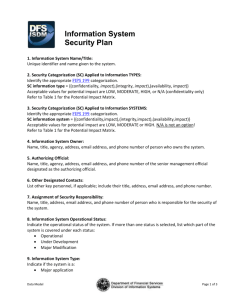 Information System Security Plan