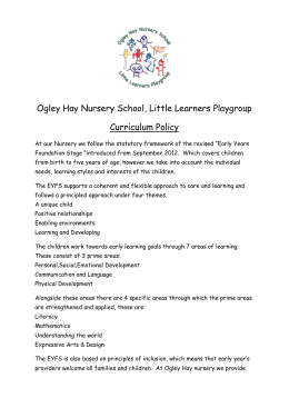 Special Educational Needs Local Offer Curriculum Policy Ogley Hay Nursery School