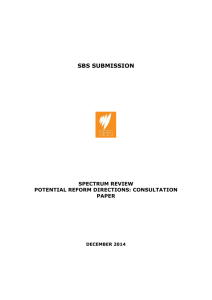 Spectrum Review Potential Reform Directions: SBS Submission