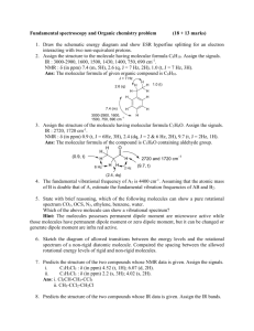 Fundamental spectroscopy and Organic chemistry problem (18 + 13