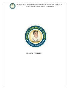 Islamic Culture - Shaheed Benazir Bhutto University