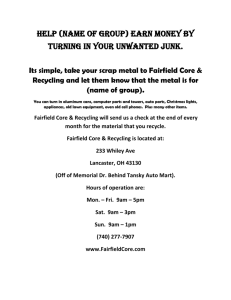 Flyer to handout - Fairfield Core & Recycling