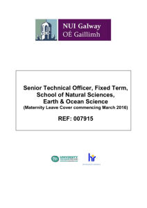 Senior Technical Officer School of Natural Sciences Earth and