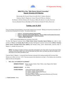 DSC Minutes 6.16.15 Reorganization.51st District School Committee