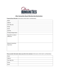 Ohio Humanities Board Membership Nomination