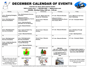 december calendar of events