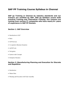 SAP PP Training Course Syllabus in Chennai
