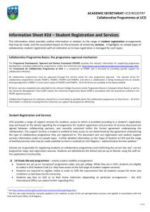 Information Sheet #2d – Student Registration and Services
