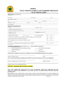 plan application - West Virginia Division of Forestry
