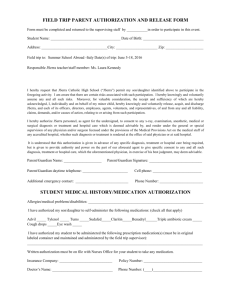 field trip parent authorization and release form