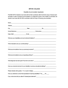 the Application for Accommodations